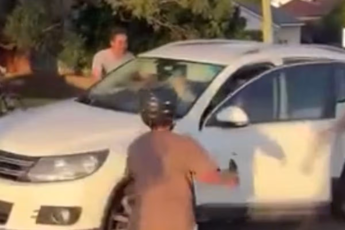 The boy was taken to hospital with serious leg injuries after he was allegedly mowed down while on an e-bike in a disturbing road rage outburst