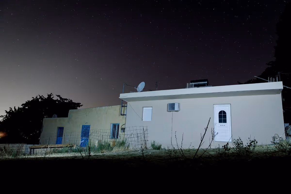 Farmhouse at night