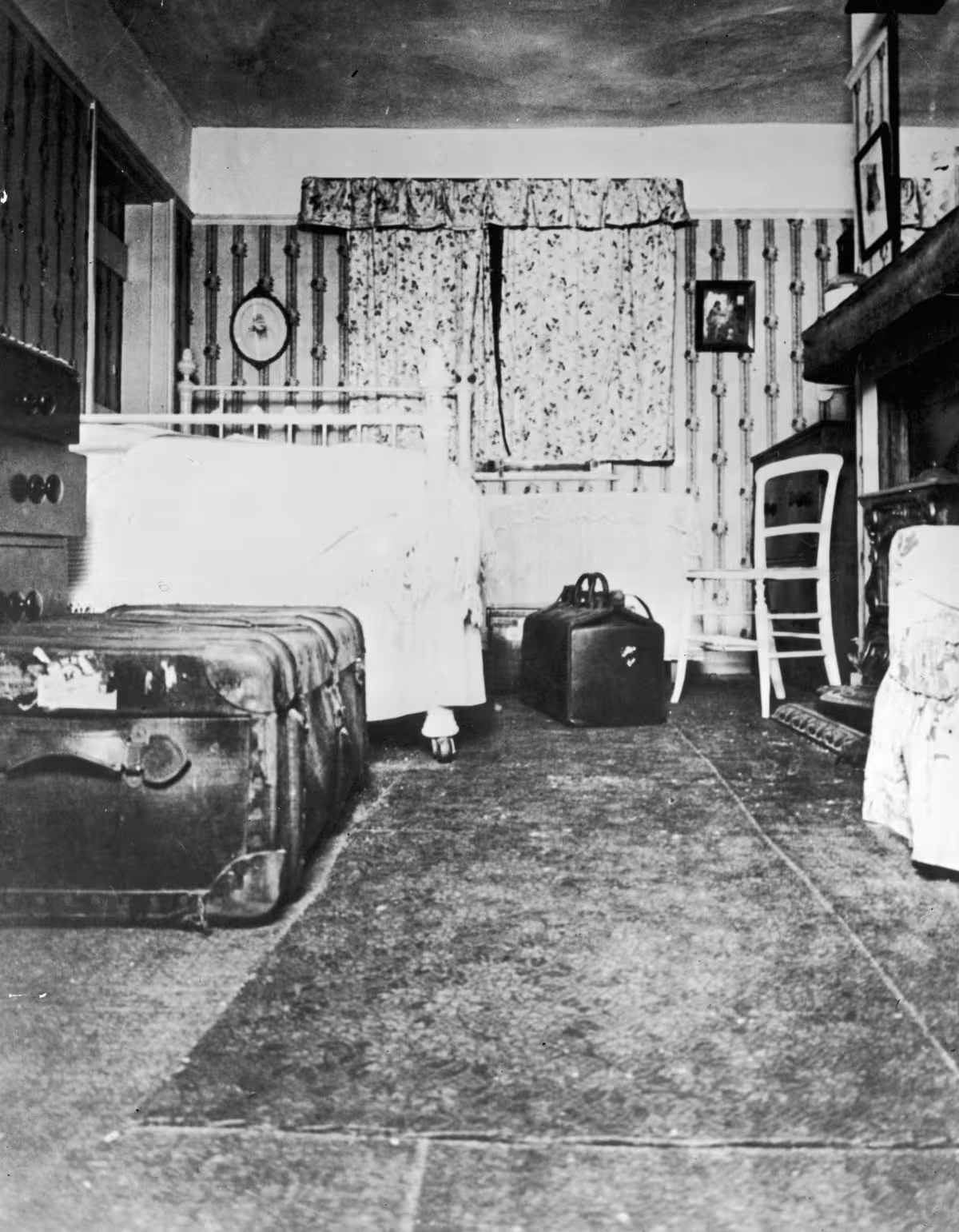 The bedroom of 52 Kemp Street, Brighton, where prostitute Violette Kaye was found