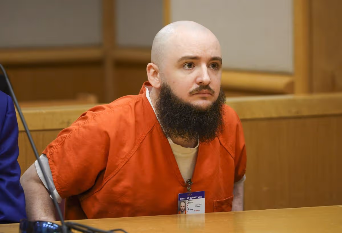 Shelby Nealy takes a seat moments after being sentenced to death by Florida 6th Circuit Court Judge Joseph Bulone at the Pinellas County Justice Center on Friday, April 10, 2026, in Clearwater