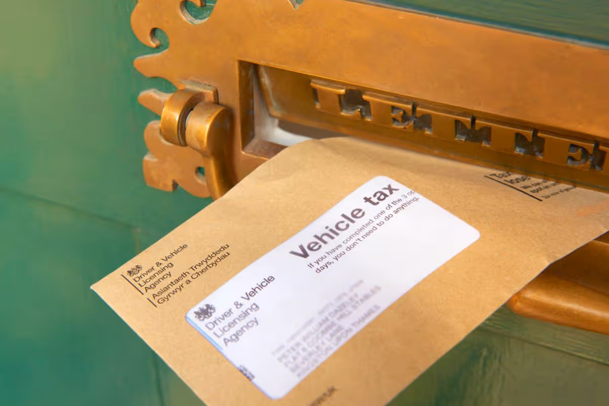 A DVLA letter in a letterbox