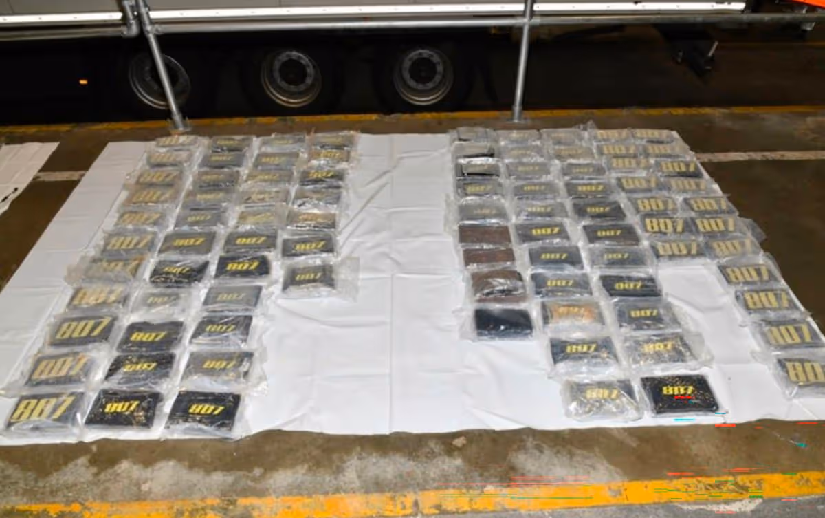 Border Force officers found 90 packages of cocaine weighing 1kg each