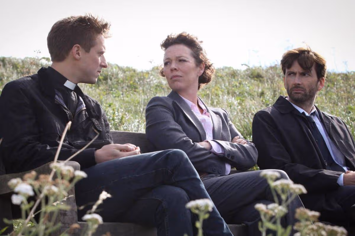 Olivia Colman, David Tennant and Arthur Darvill