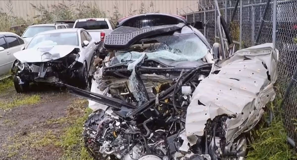 Mackenzie Shirilla's car after the fatal crash