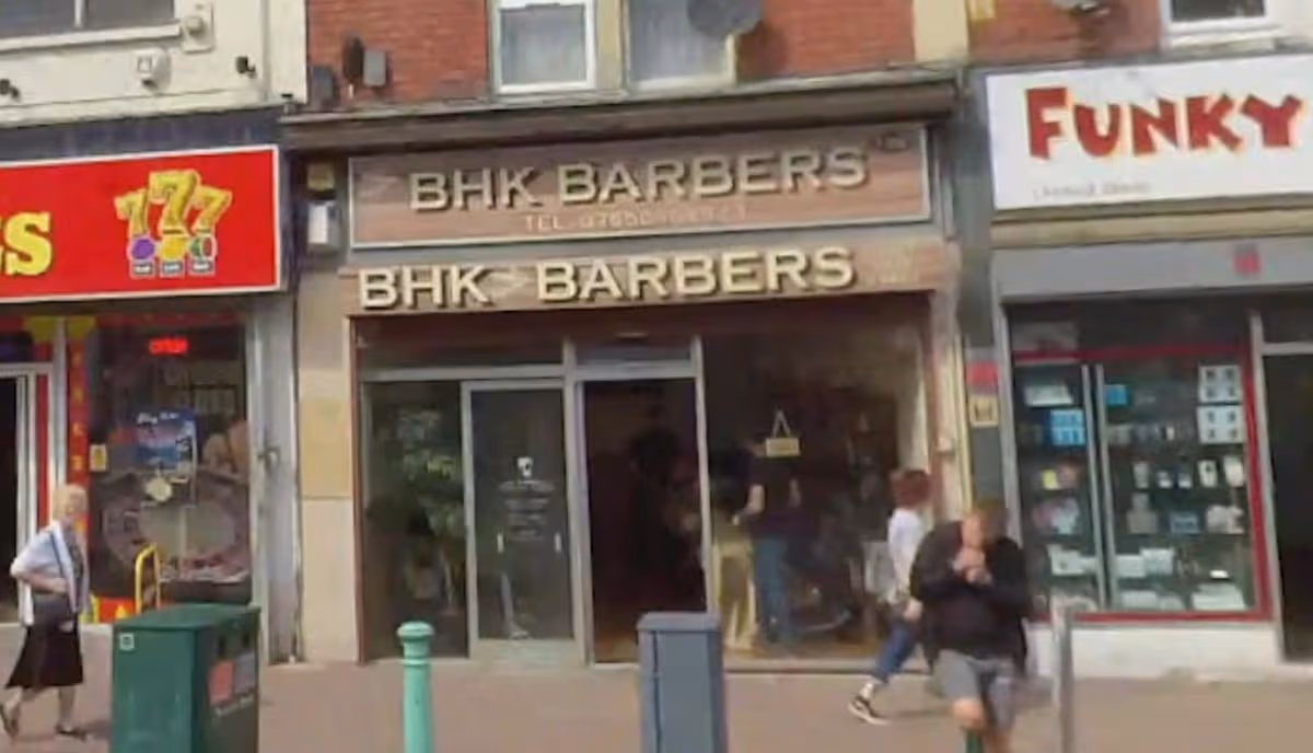 The attack took place outside BHK Barbers in Bedminster, Bristol.