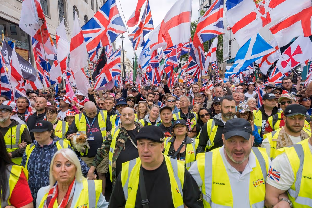 In advance of the event, police said they were expecting up to 50,000 protesters to attend the Unite The Kingdom demo, with up to 30,000 more at the pro-Palestine event