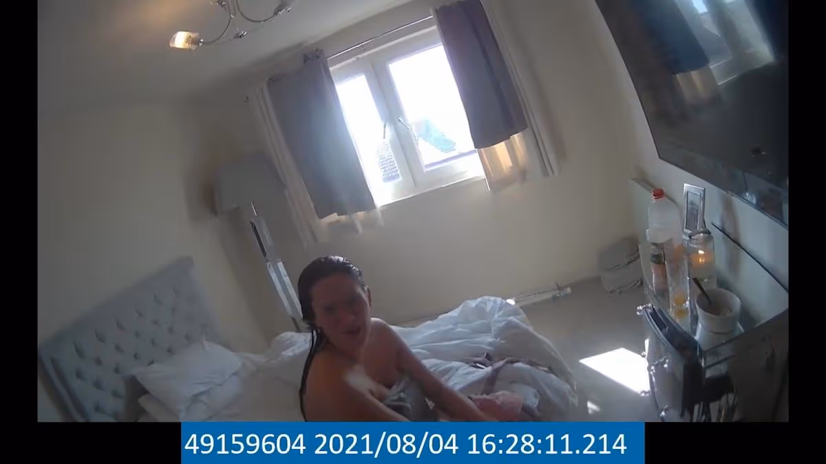 Distressing footage showing Kiena Dawes crying after being forced to ring the police about her abusive partner