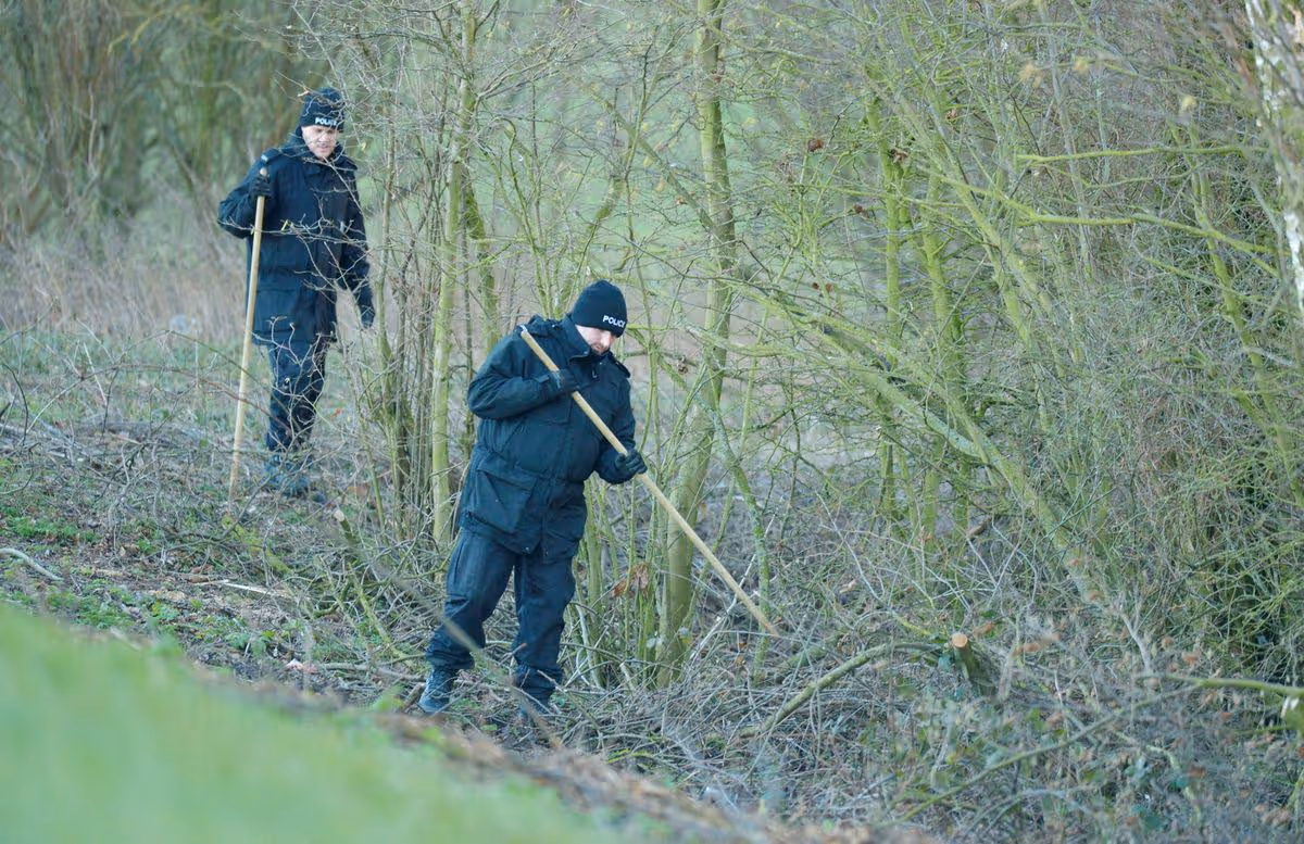 Officers also searched woodland and forestry as the high-profile search continued