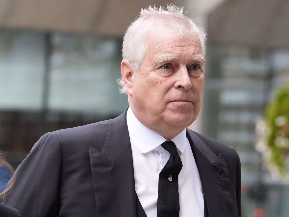 Andrew Mountbatten-Windsor at the funeral for the Duchess of Kent in September 2025