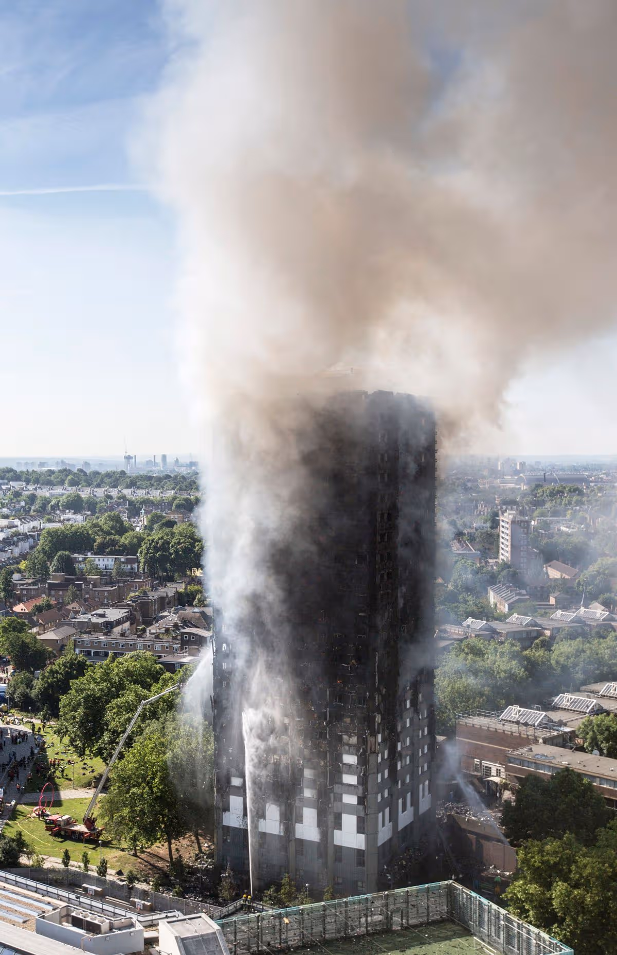 Grenfell Tower smouldering