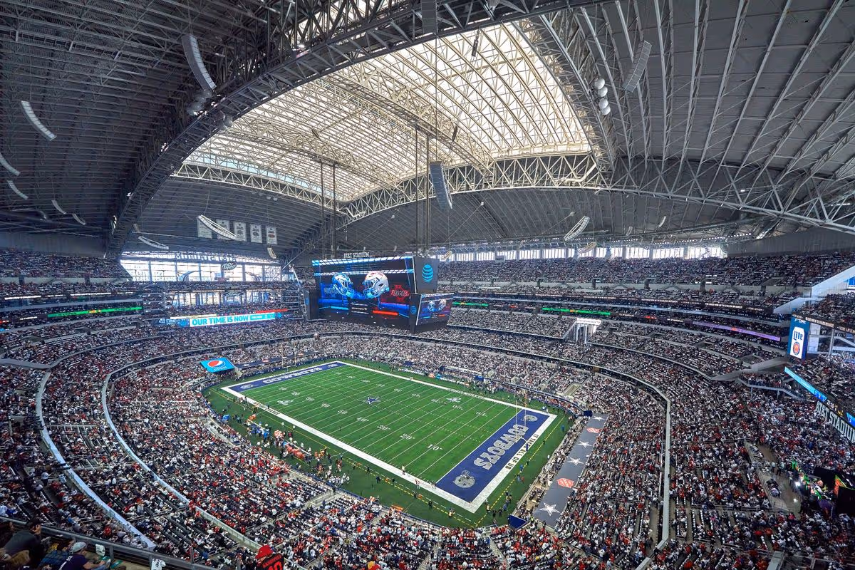 A general view of AT&T Stadium is seen during the NFC Wild Card game