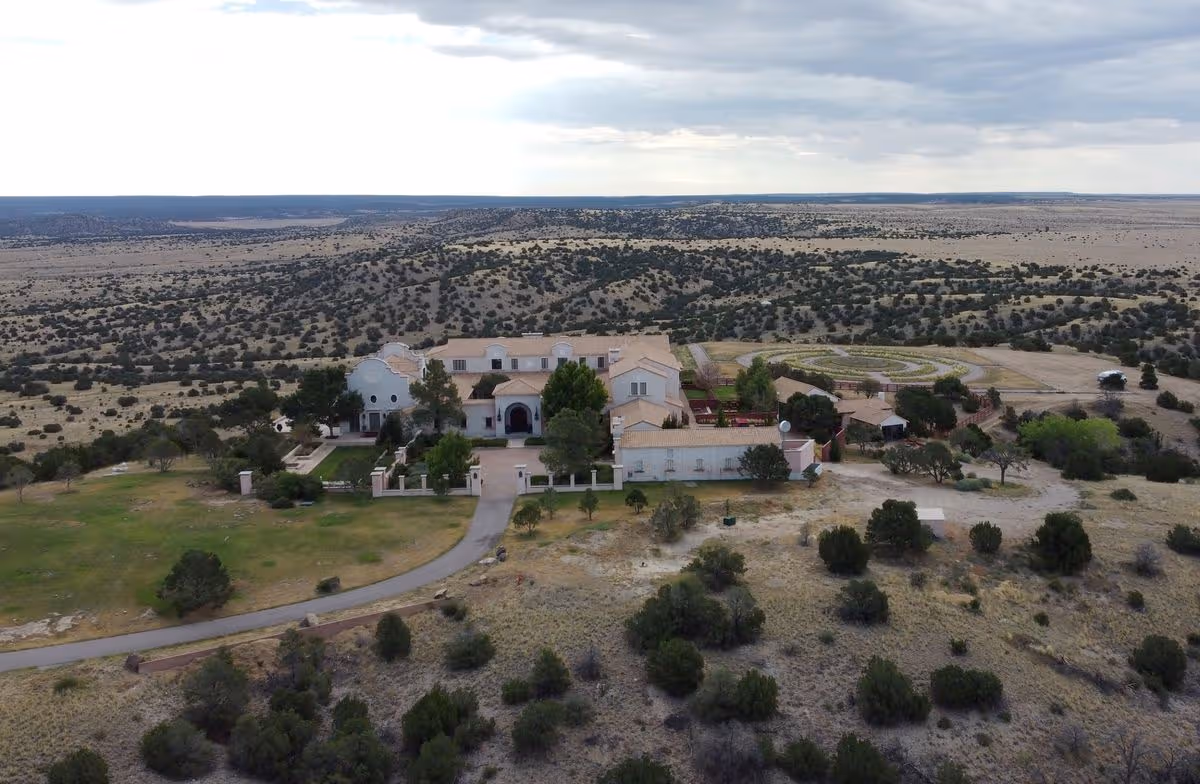 Aerial view of Jeffrey Epstein's Zorro Ranch