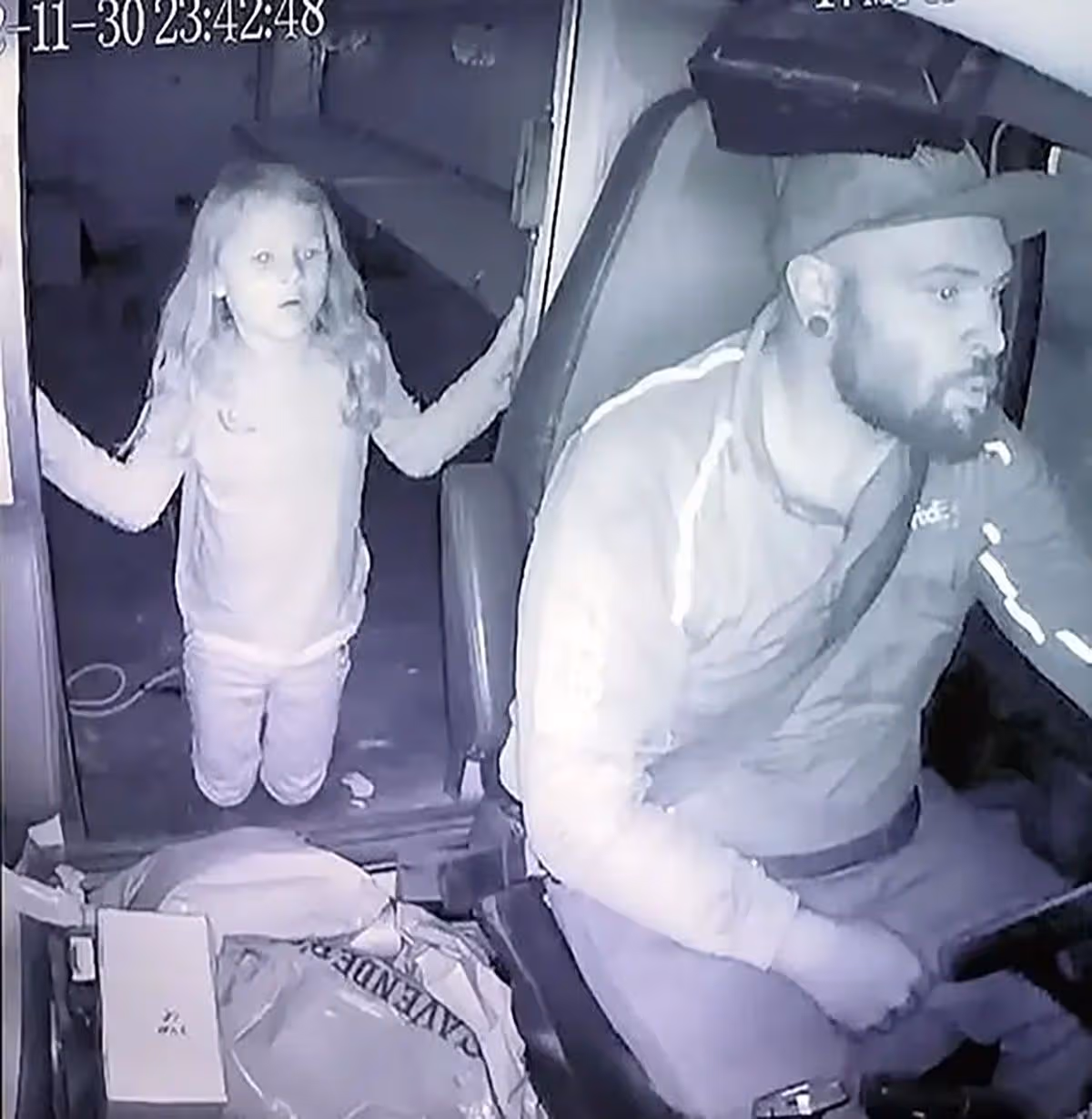 This disturbing image captures Athena Strand being driven to her death