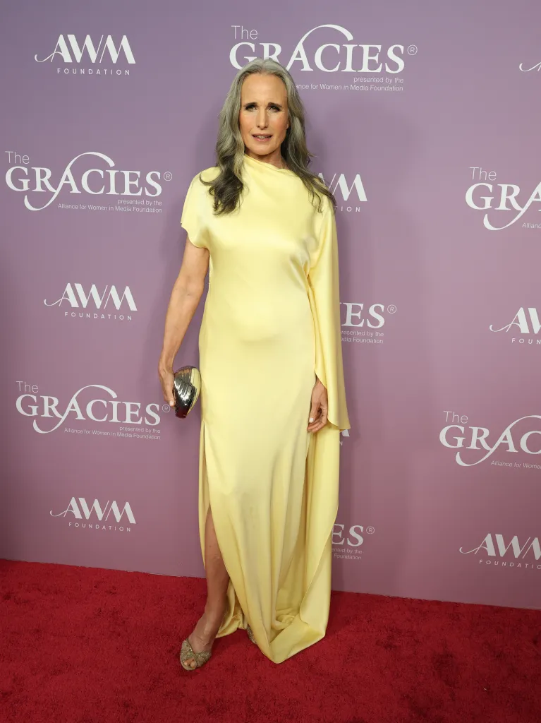 Andie MacDowell attends The Alliance For Women In Media Foundation's 2026 Gracie Awards Gala