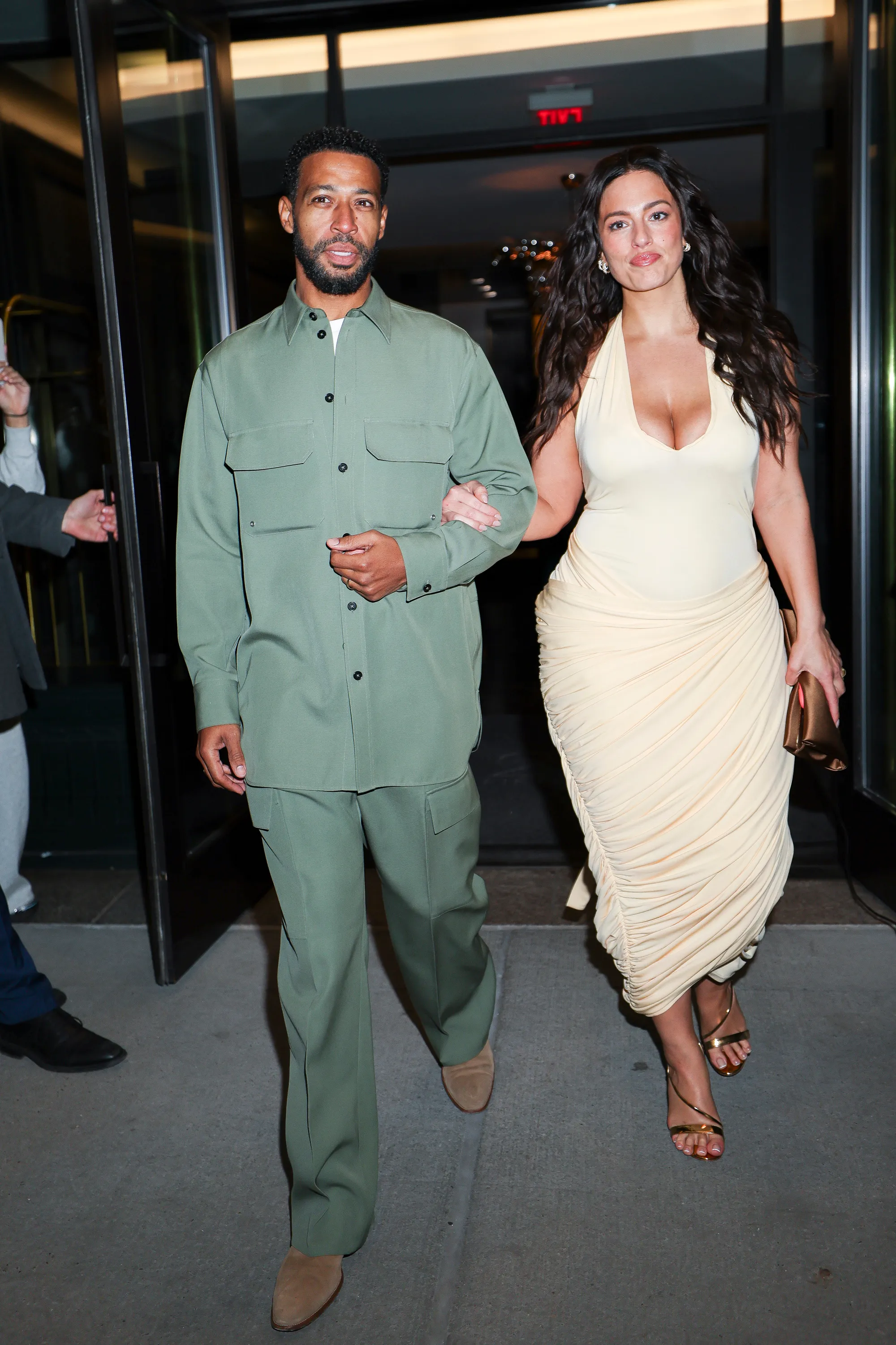 Ashley Graham and Justin Ervin attend Jeff Bezos' star-studded Pre-Met Gala Celebration in New York.