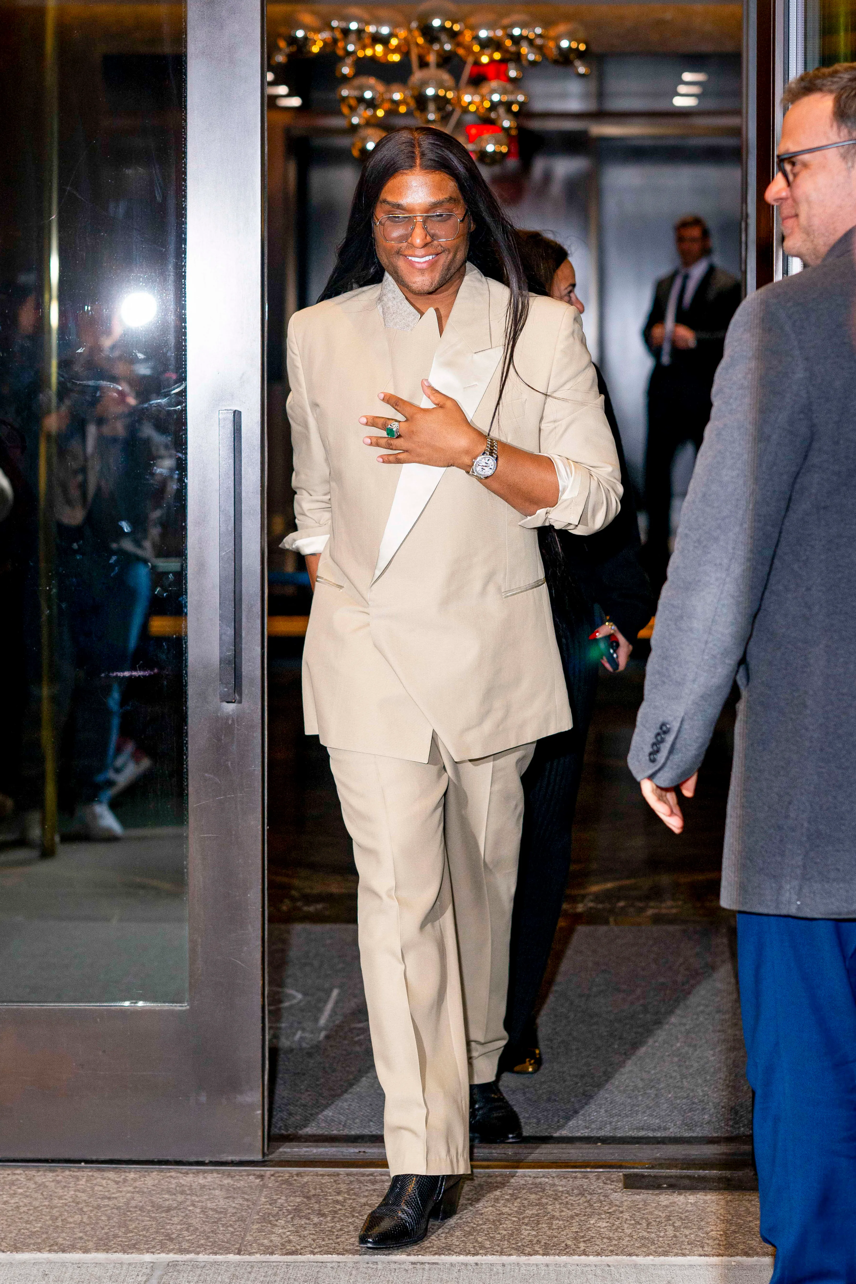 Law Roach attends Jeff Bezos' star-studded Pre-Met Gala Celebration in New York.