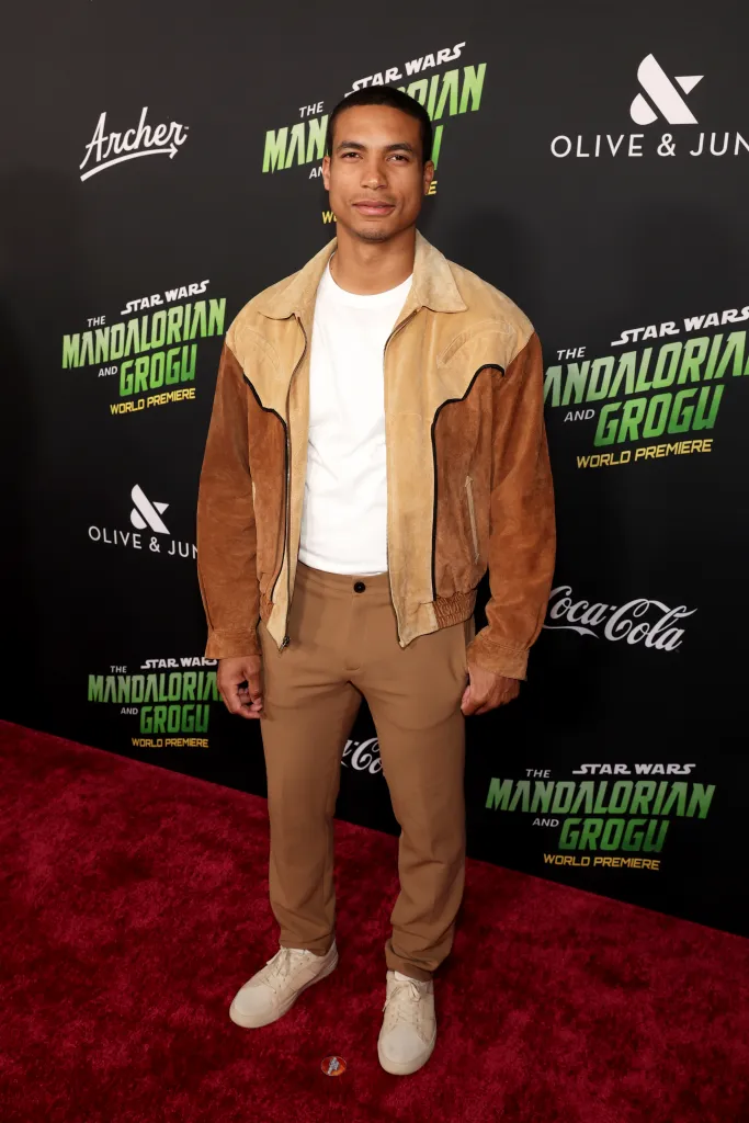 Greg Tarzan Davis attends the premiere of "The Mandalorian and Grogu"