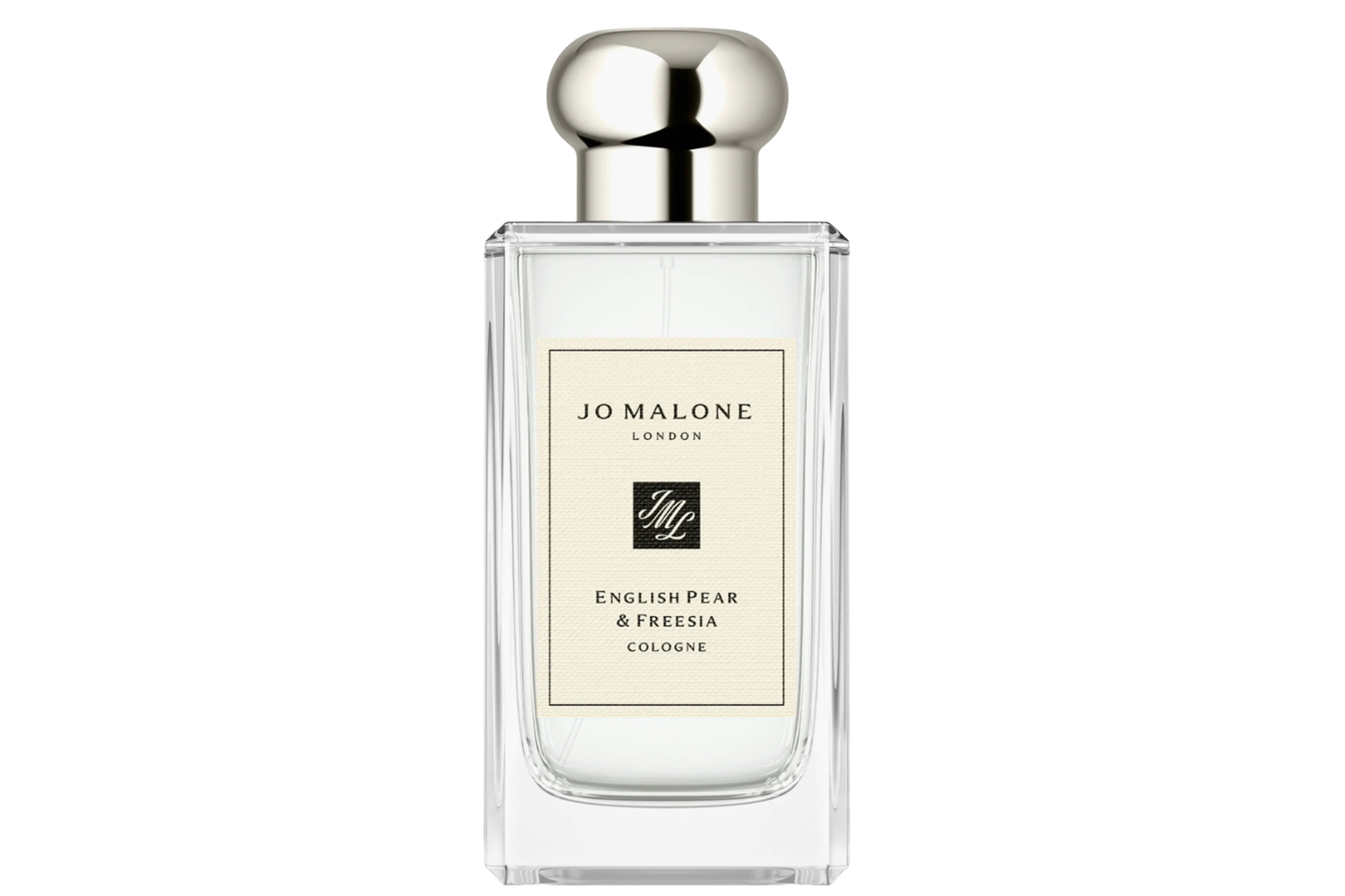 A bottle of Jo Malone London English Pear & Freesia Cologne.