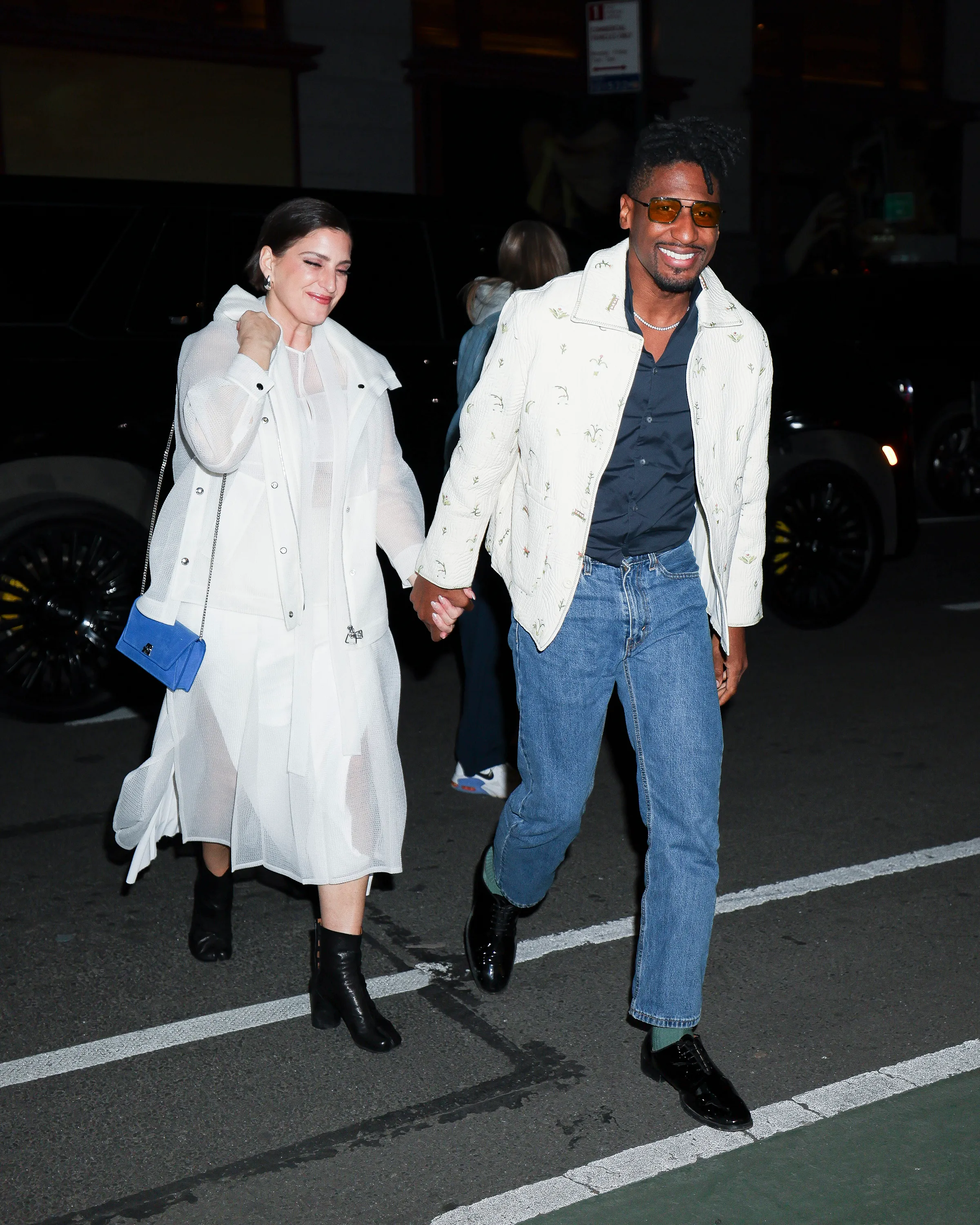 Jon Batiste and Suleika Jaouad attends Jeff Bezos' star-studded Pre-Met Gala Celebration in New York.