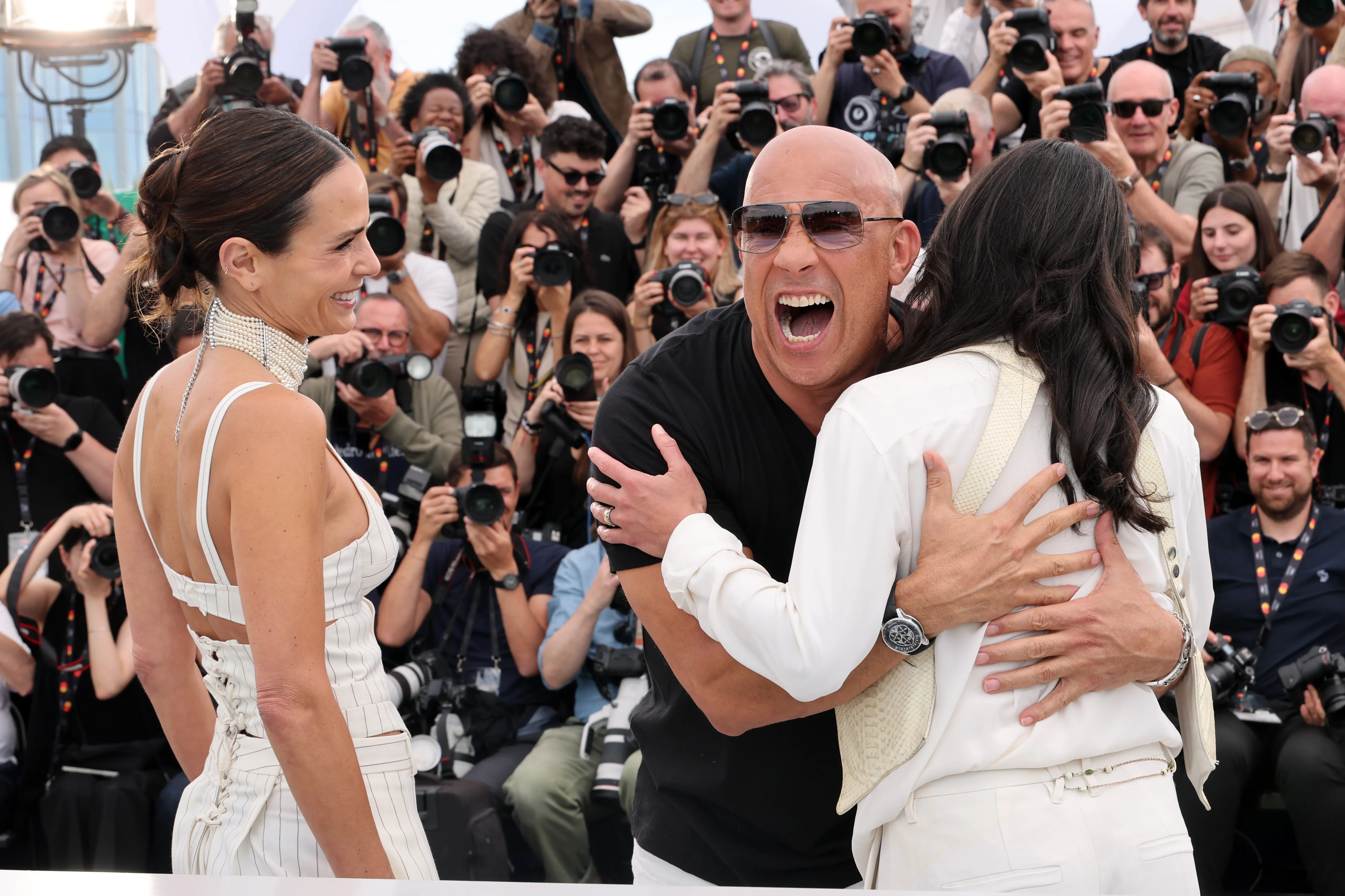 Jordana Brewster, Vin Diesel and Michelle Rodriguez