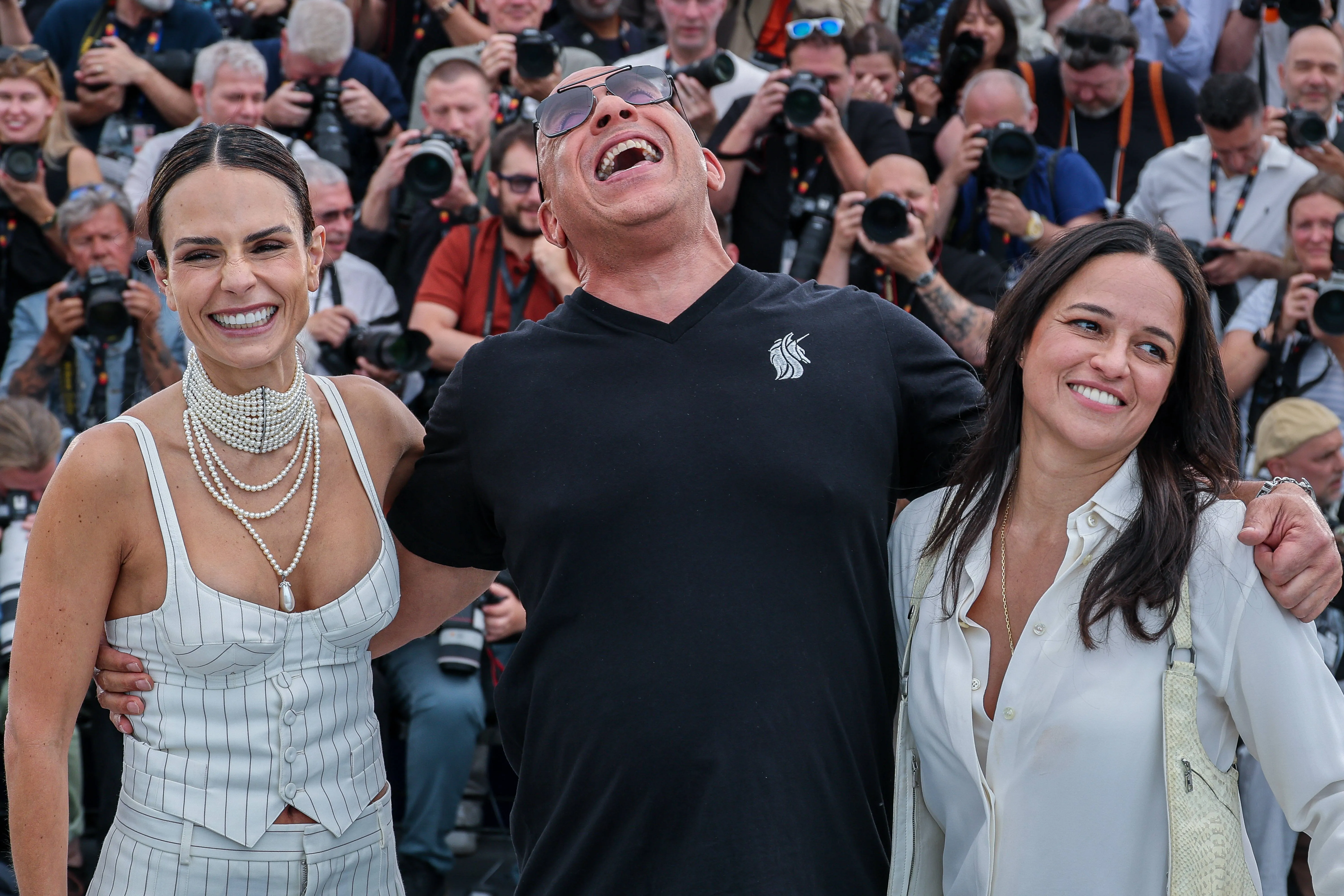 Jordana Brewster, Vin Diesel and Michelle Rodriguez