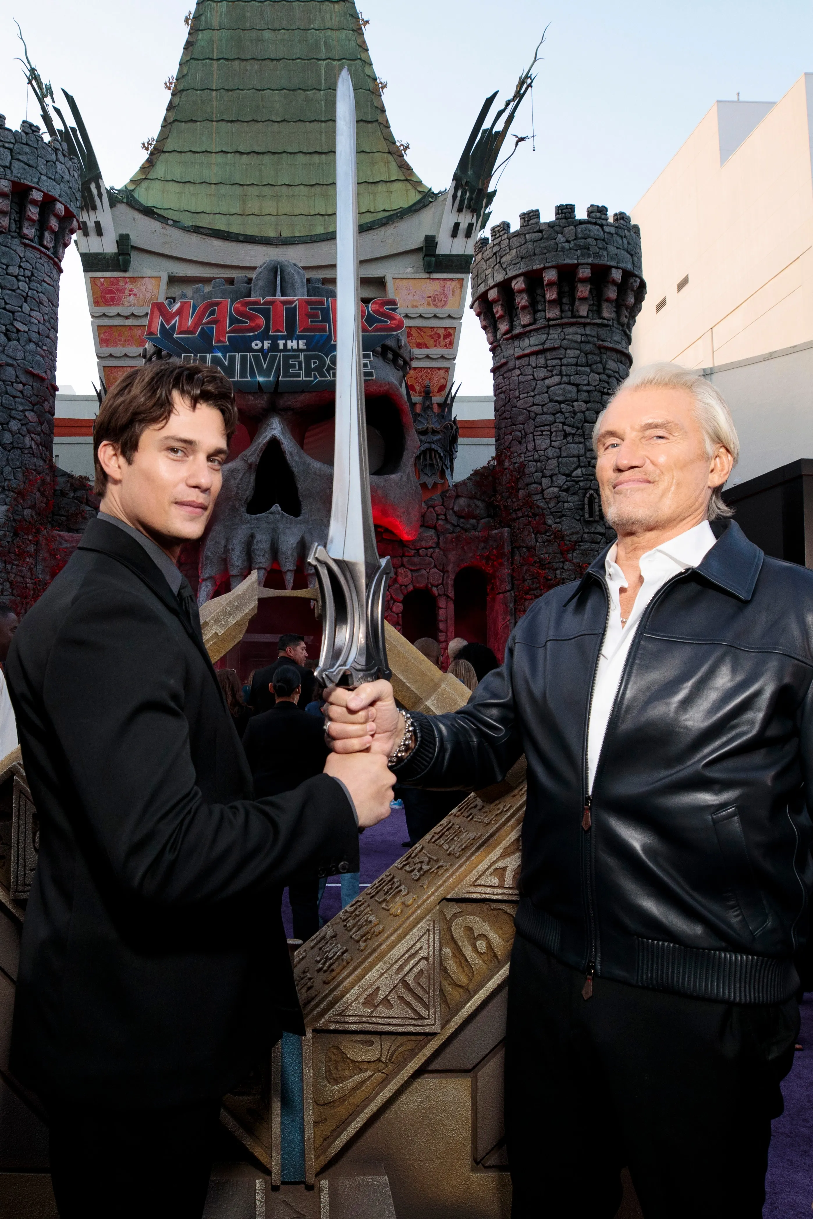 Nicholas Galitzine and Dolph Lundgren 