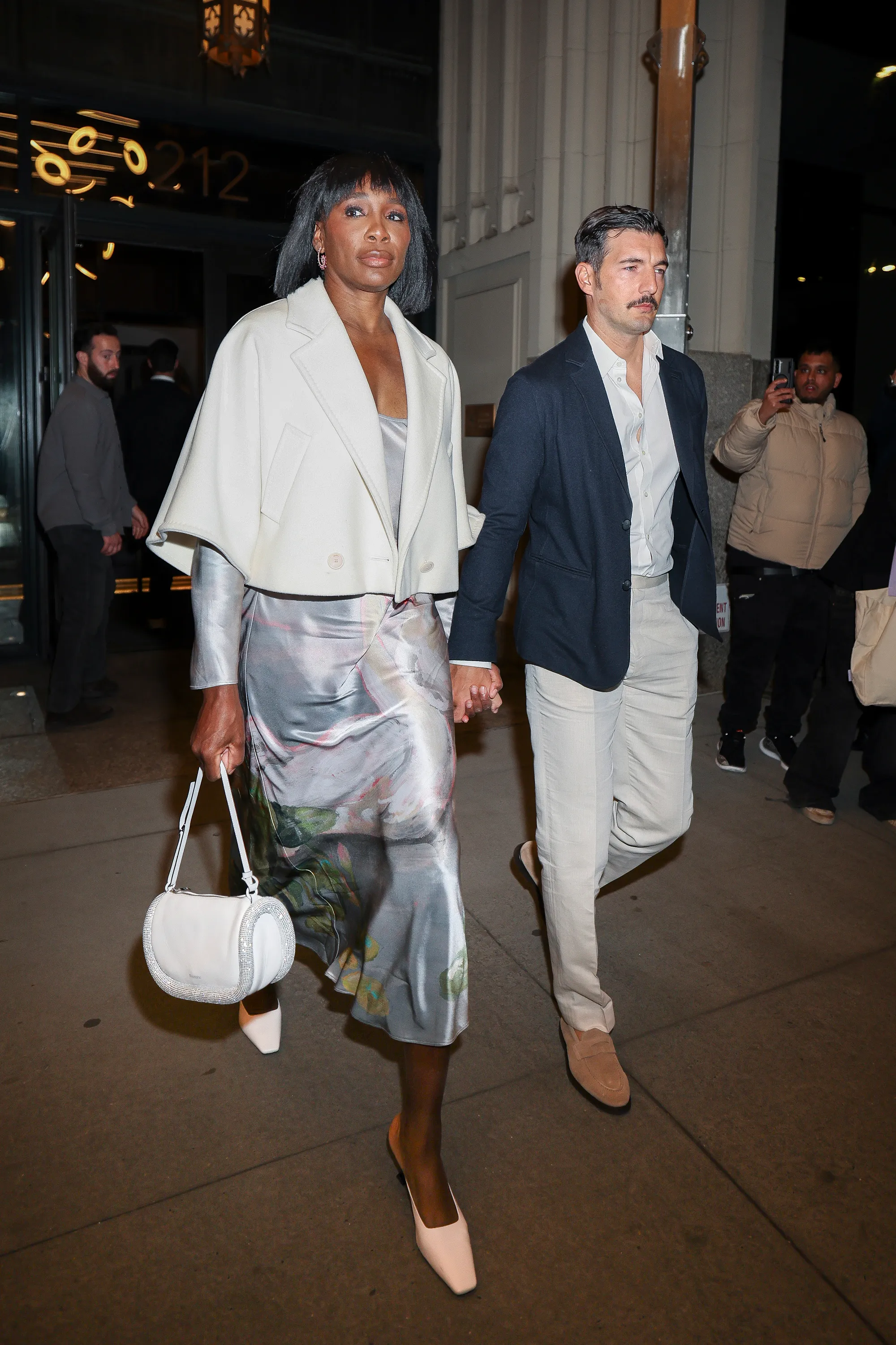 Venus Williams and Andrea Preti attend Jeff Bezos' star-studded Pre-Met Gala Celebration in New York.