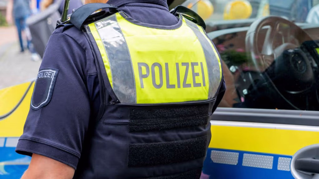 1_German-police-officer-seen-from-behind-in-a-yellow-vest-with-Polizei-text-standing-by-patrol-car-S.avif