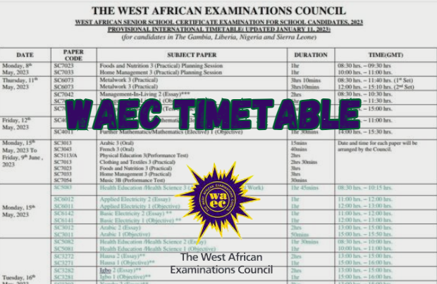 waec timetable 2024
