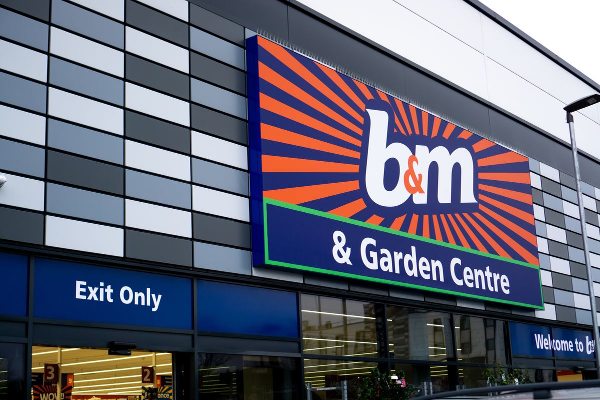 Saffron Walden, Essex, UK - January 12, 2024: B&M retail store shop front and store sign