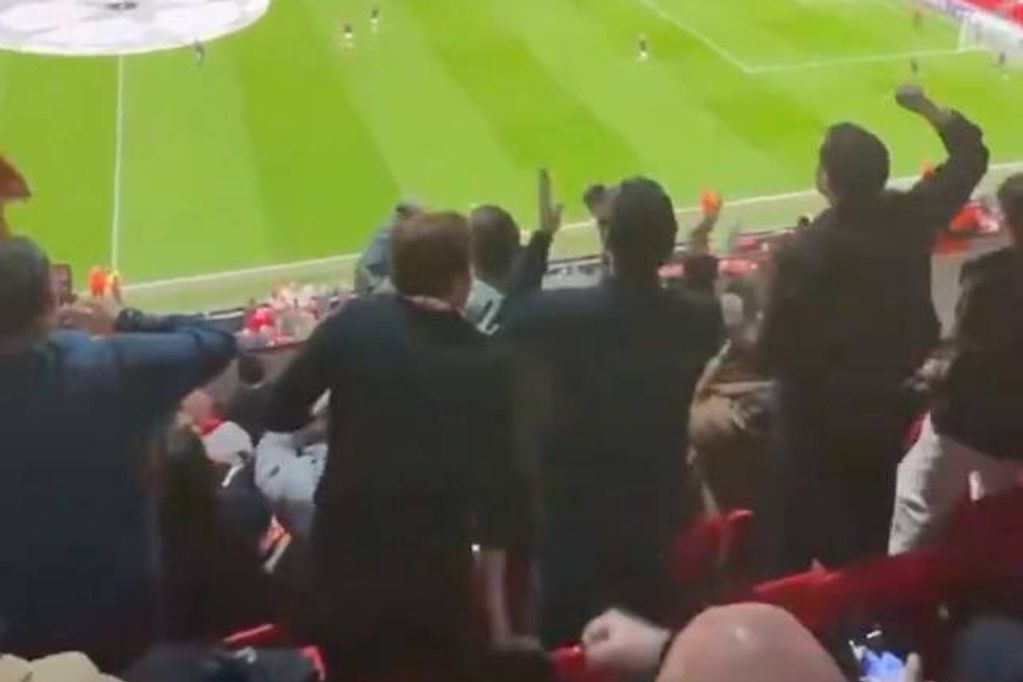 Galatasaray fans inside Anfield before the Liverpool game